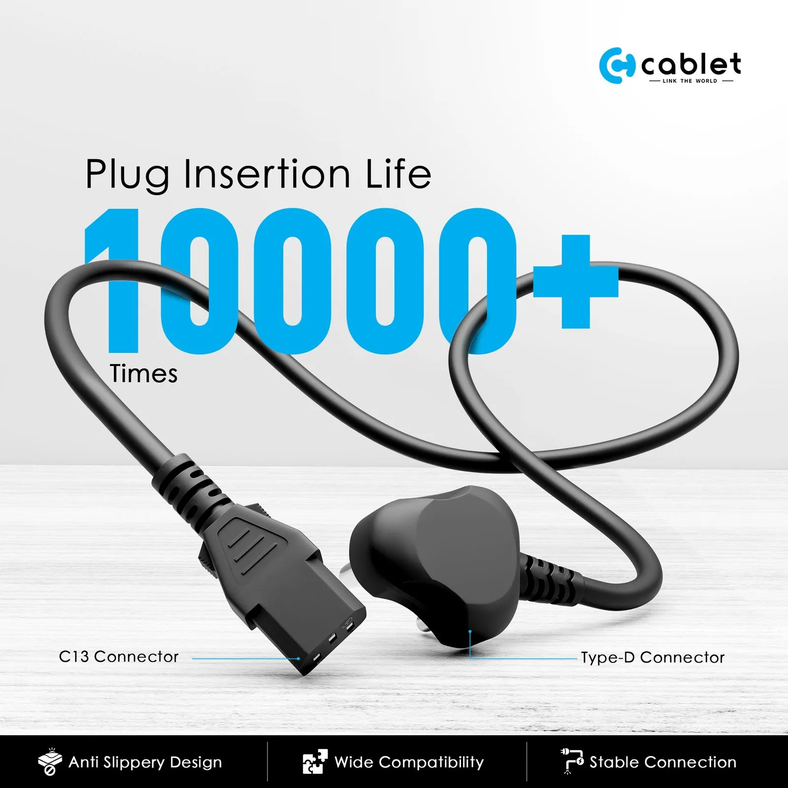 Cablet Desktop Power Cable 1.5m view 2